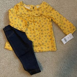 Girls floral top and jeans